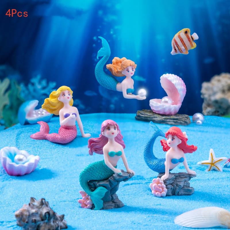 Aquarium Fish Cichlid - Figurines miniatures de petite sirène en