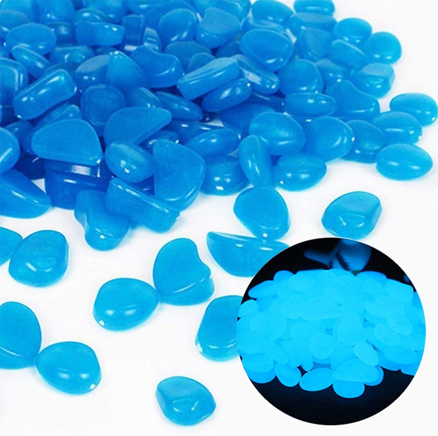 Aquarium Fish Types - Roches d'aquarium scintillantes, galets bleus pour