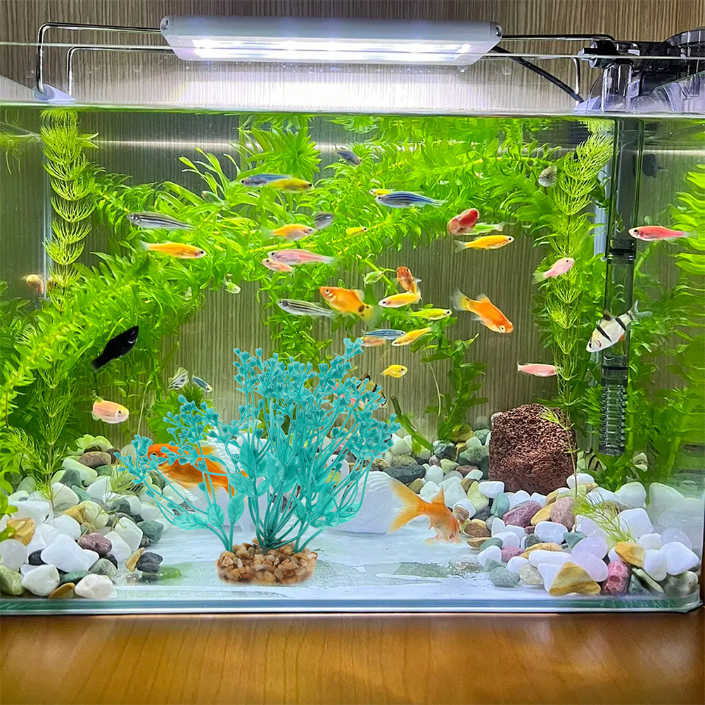 Aquarium Fish Low Maintenance - 2 Pièces d'Herbe Aquatique Artificielle Réaliste